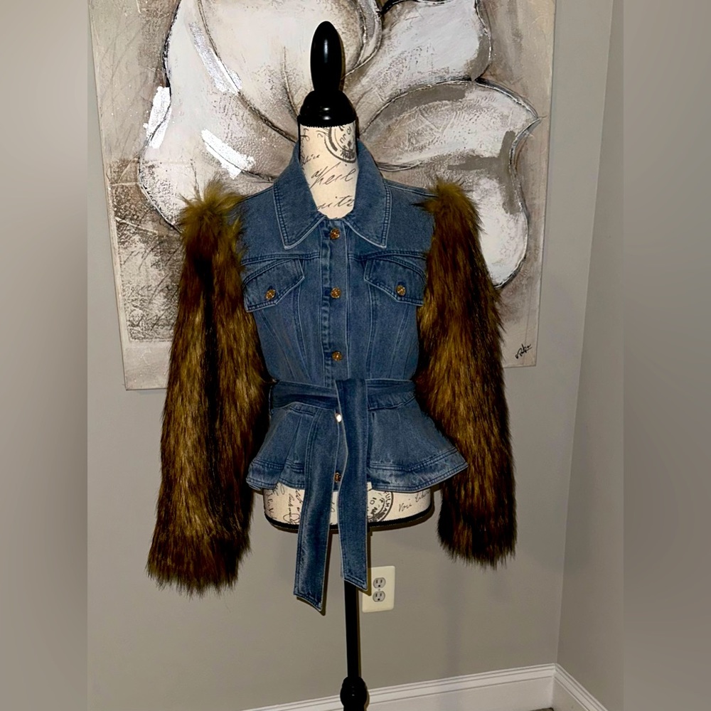 Azalea Wang Jacket w/Fur Sleeves